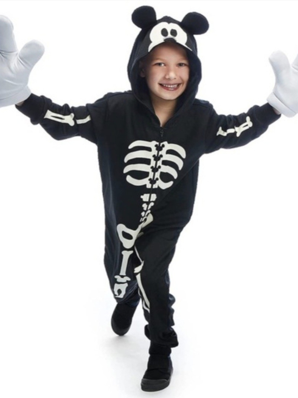 Disney Black Skeleton Hooded Onesie with Character Ears